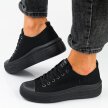 Czarne tekstylne trampki damskie na platformie LEE COOPER 1624L