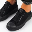 Czarne tekstylne trampki damskie na platformie LEE COOPER 1624L
