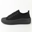 Czarne tekstylne trampki damskie na platformie LEE COOPER 1624L