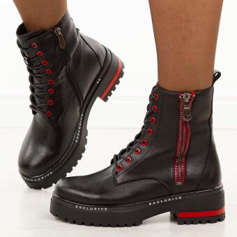 Czarne skórzane botki damskie Filippo Dbt6601/25