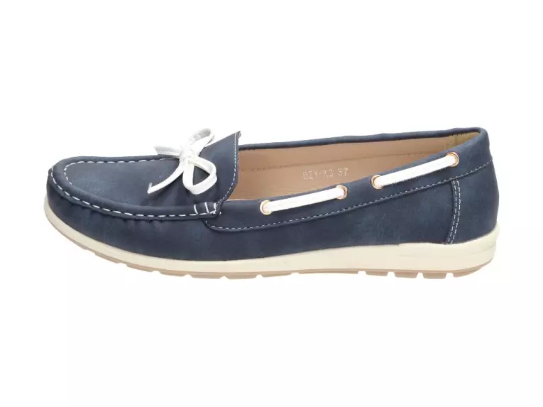 Granatowe mokasyny damskie S.Barski Bzy-x3