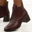 Bordowe botki damskie na obcasie M.Daszyński 2481-9