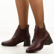 Bordowe botki damskie na obcasie M.Daszyński 2481-9
