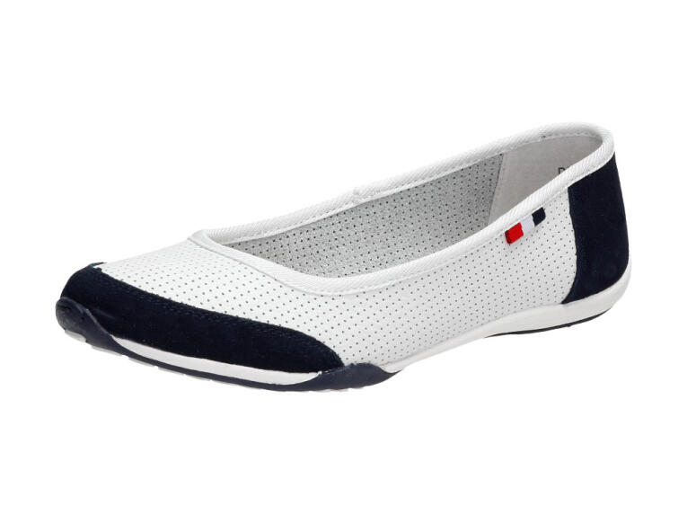 Skórzane baleriny damskie Filippo Dp142 Wt/nv