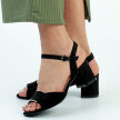Czarne zamszowe sandały damskie na obcasie SERGIO LEONE SK806 MIC
