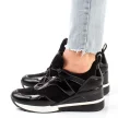 Czarne sneakersy, półbuty damskie na koturnie VINCEZA 10743