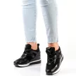 Czarne sneakersy, półbuty damskie na koturnie VINCEZA 10743