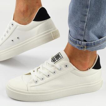 Białe tekstylne trampki damskie Big Star Ll274091
