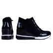 Czarne sneakersy na zimę, botki damskie POTOCKI 12117 KOTURN