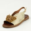 Złote sandały damskie z motylem Jezzi 2266-10