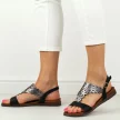 Czarne płaskie sandały damskie Sergio Leone Sk070H