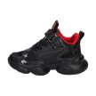 Czarne sportowe buty dziecięce AMERICAN CLUB BD14/21 BK/RD