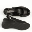 Czarne sandały damskie na koturnie SERGIO LEONE SK853