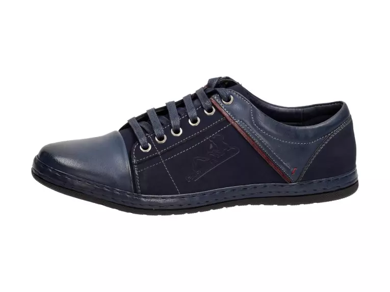 Granatowe buty męskie, półbuty Nowacki Dm17-23
