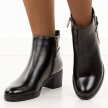 Czarne skórzane botki damskie na obcasie T.Sokolski Z25-218