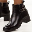 Czarne skórzane botki damskie na obcasie T.Sokolski Z25-218