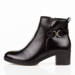 Czarne skórzane botki damskie na obcasie T.Sokolski Z25-218