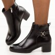 Czarne skórzane botki damskie na obcasie T.Sokolski Z25-218