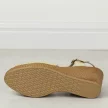 Złote skórzane sandały damskie na koturnie Filippo Ds6026/24