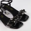 Czarne silikonowe sandały damskie na obcasie z kryształami, transparentne DiA MR-B1