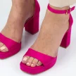 Fuksja zamszowe sandały damskie na platformie POTOCKI 31001