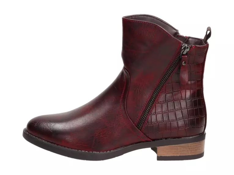 Bordowe botki damskie Sabatina Dm20-228