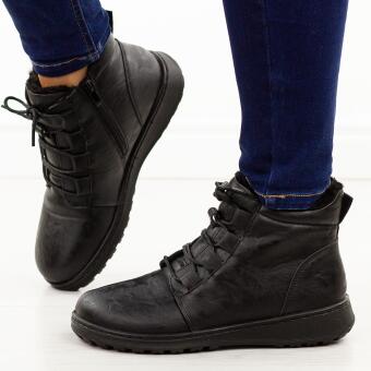 Czarne botki damskie Potocki 90361