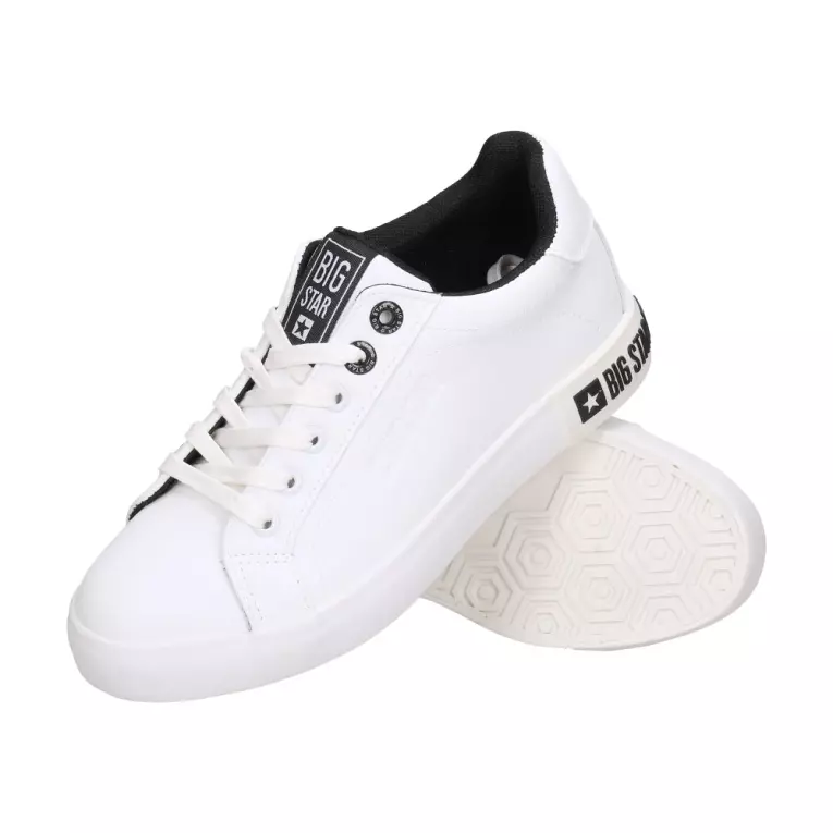 Białe trampki damskie ze skóry eko BIG STAR II274031