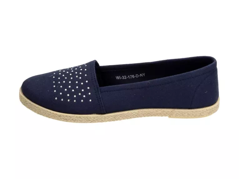 Granatowe espadryle damskie Wishot 32-176