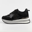 Czarne sneakersy damskie na platformie POTOCKI 12025