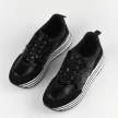 Czarne sneakersy damskie na platformie POTOCKI 12025