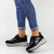 Czarne sneakersy damskie na platformie POTOCKI 12025