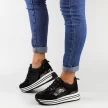 Czarne sneakersy damskie na platformie POTOCKI 12025