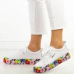 Białe skórzane sneakersy damskie na platformie Filippo Dp6048/25
