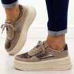 Taupe skórzane półbuty damskie Filippo Dp7124/25