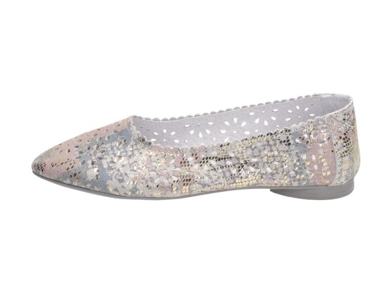 Skórzane baleriny damskie S.Barski 92170 Lilac