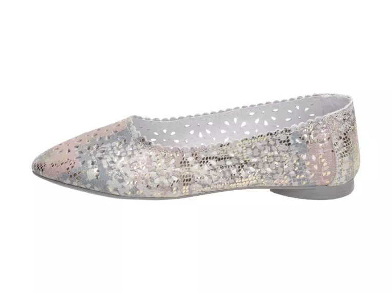 Skórzane baleriny damskie S.Barski 92170 Lilac