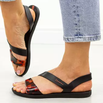 Czarne płaskie sandały damskie Ipanema Vibe 82429