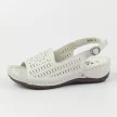 Srebrne skórzane sandały damskie na koturnie S.BARSKI BN293