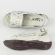 Srebrne skórzane sandały damskie na koturnie S.BARSKI BN293