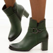 Zielone botki damskie na słupku M.Daszyński Sa125-32