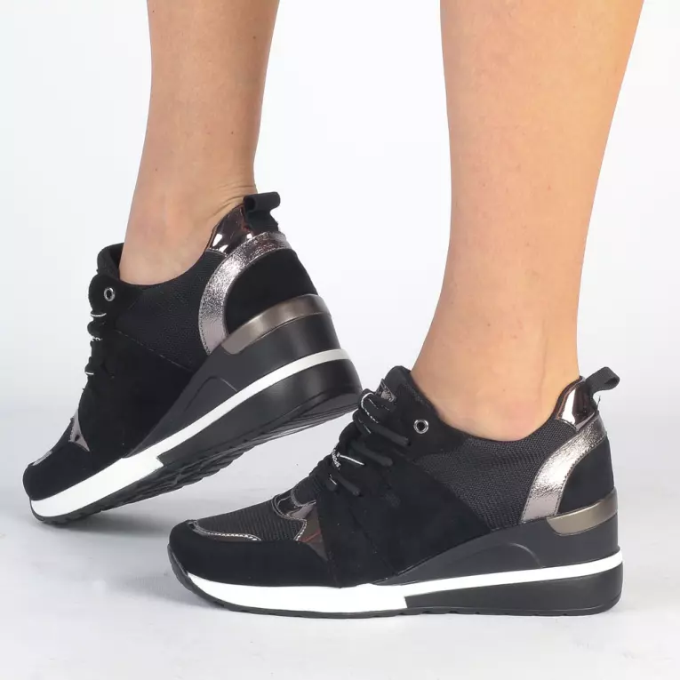 Czarne sneakersy półbuty damskie VINCEZA 10678