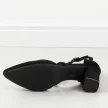 Czarne zamszowe sandały damskie na słupku z zakrytymi palcami i pietą Sergio Leone Sk841