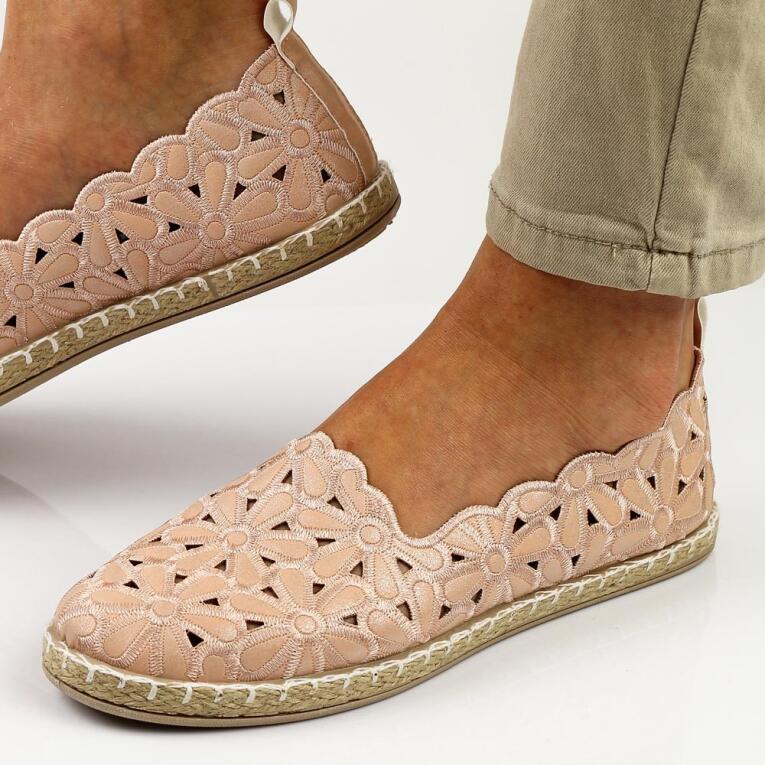 Beżowe espadryle damskie, baleriny POTOCKI 16008