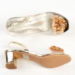 Złote silikonowe sandały damskie na obcasie z kryształami, transparentne SABATINA 2014-o