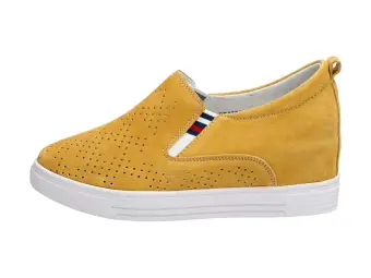 Żółte sneakersy damskie Filippo Dp1356 Skóra