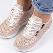 Różowe skórzane półbuty damskie, sneakersy T.SOKOLSKI 455