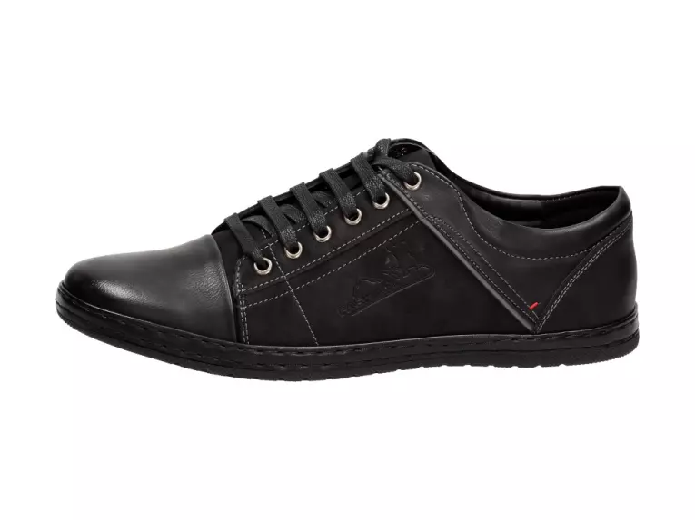 Czarne buty męskie, półbuty Nowacki Dm17-23