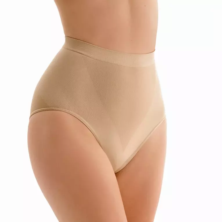 Bezszwowe majtki z wysokim stanem Gabriella Midi Briefs beż