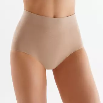 Bezszwowe majtki z wysokim stanem Gabriella Midi Briefs natural